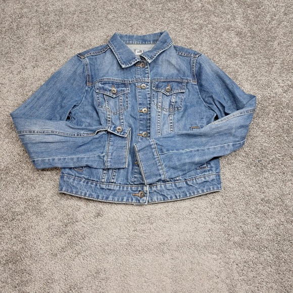 jcpenney Jackets & Blazers - JCP Womens Medium Wash 100% Cotton Denim Trucker Jacket Blue Size Medium